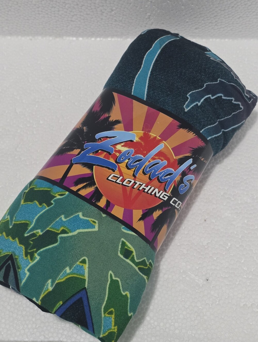 New Zodad's Clothing Co. Patterned Beach Towel - Teal & Dark Green